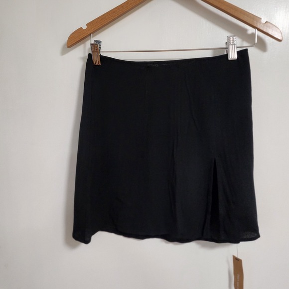 Reformation Margot Black Side Slit High Waisted A Line Mini Skirt - Picture 1 of 10